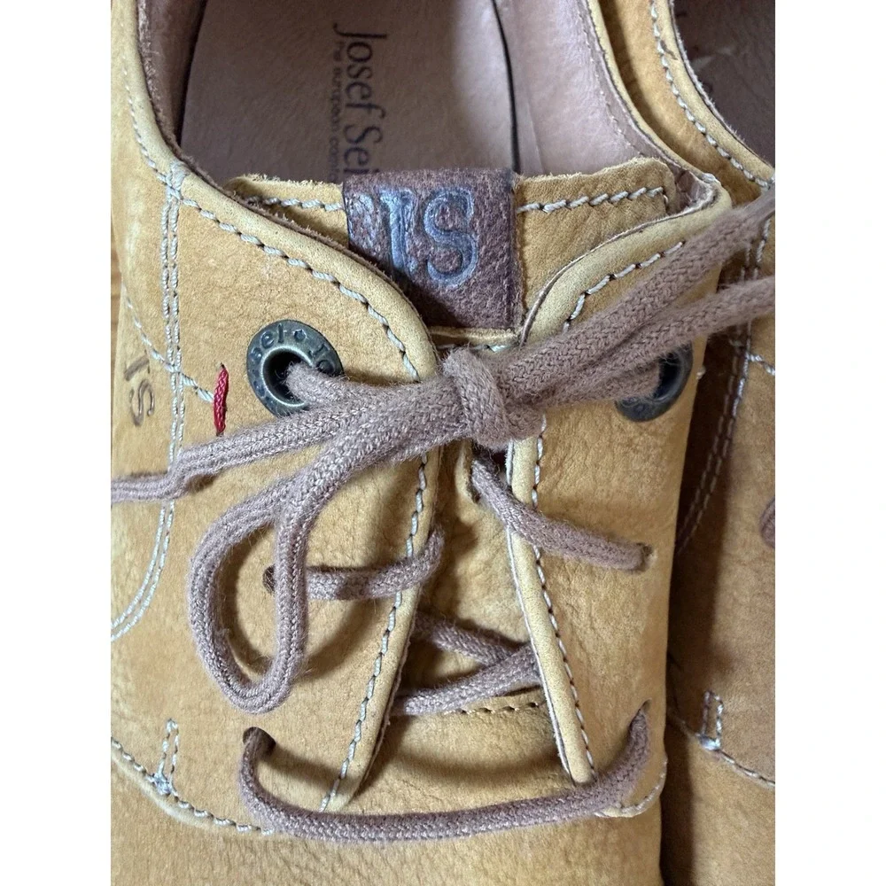 Josef Seibel Shoes Leather Comfort Lace Up Walking Shoes Germany Fergey 40 Tan